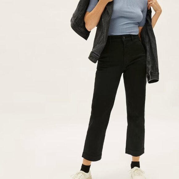 NWOT Everlane Women's The Straight-Leg Crop in black size 00 - Picture 1 of 3